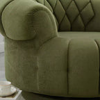 Fauteuil d'appoint pivotant moderne avec coussin épais, fauteuil club rond en chenille, fauteuil pivotant à 360° pour salon ou appartement - Panipeachy