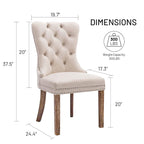 Ensemble de 6 chaises de salle à manger, chaises de cuisine de luxe en velours rembourré avec assise et dossier matelassés et pieds en bois massif - N/A