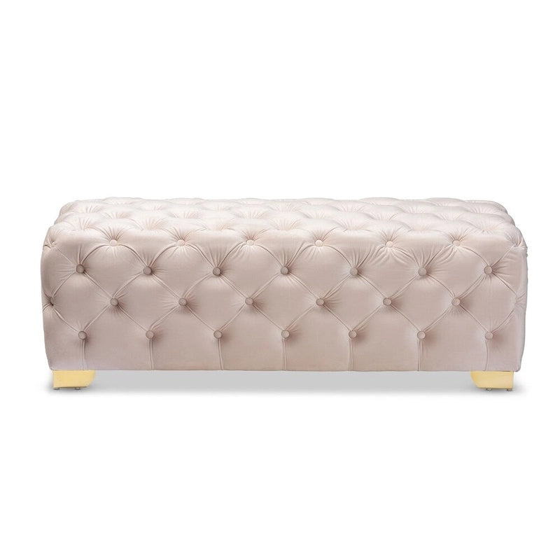 Banc ottoman en velours Gracewood Hollow Solanki