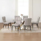 Bekrvio Lot de 6 chaises de salle à manger, modernes, rembourrées, en similicuir, avec haut dossier, pieds en métal, chaises de cuisine sans accoudoirs pour salon et salle à manger