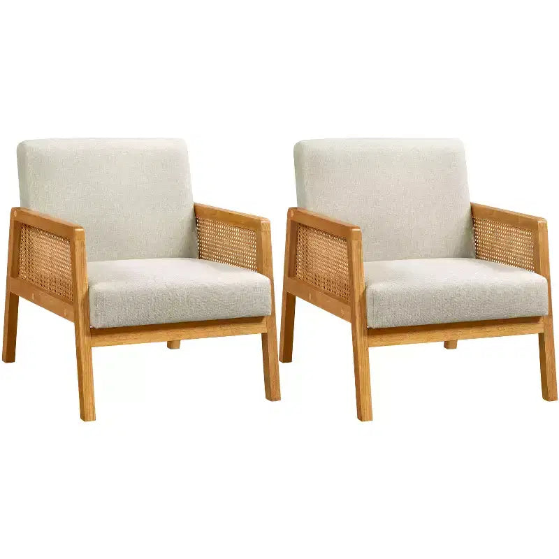 Yaheetech Lot de 2 fauteuils d'appoint rembourrés avec côtés en rotin pour Salons, Chambres