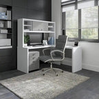 Bureau d'angle Echo avec huche et tiroirs