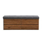 Banc de rangement pour chaussures, meuble à chaussures avec assise rembourrée et deux portes pour entrée