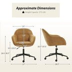 Chaise de bureau Victoria à dossier courbé pivotante avec roulettes et base en métal par HULALA HOME