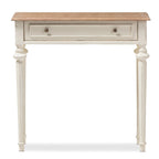 Console en bois de style provincial français Keene The Gray Barn avec finition délavée chêne et blanc vieilli