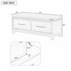 Banc à chaussures avec coussin amovible et rangement dissimulé pour l'organisation de l'entrée et du salon