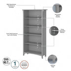 Bibliothèque haute Salinas à 5 étagères (Lot de 2) par Bush Furniture