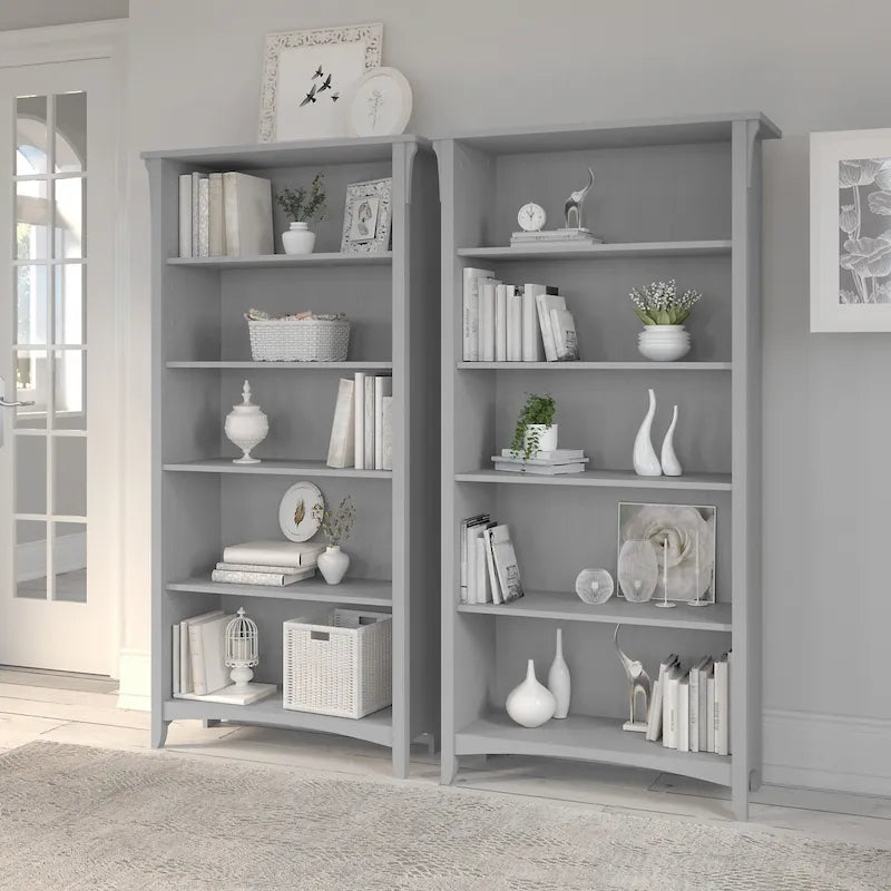 Bibliothèque haute Salinas à 5 étagères (Lot de 2) par Bush Furniture