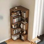Étagère d'angle en bois manufacturé à 6 tablettes