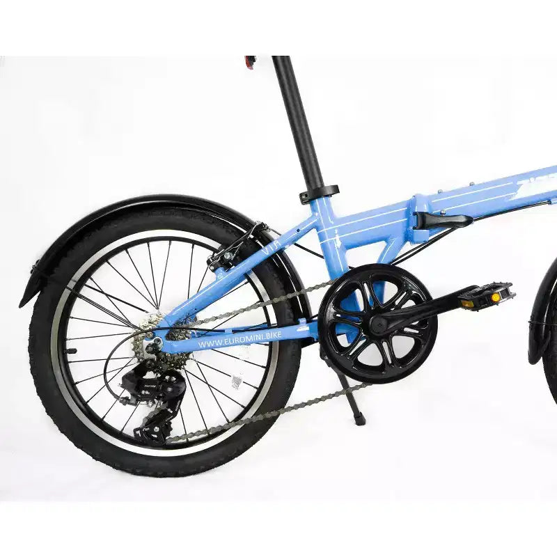 Vélo pliant ZiZZO Via 7 vitesses en aluminium 20 pouces - Bleu ciel