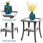 Ovios Tampa Ensemble de meubles de patio extérieur 8 pièces en osier avec canapé, fauteuils pivotants et coussins