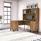 Bureau d'angle en L 60" Bush Furniture Somerset avec huche de rangement