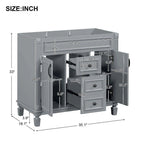 Meuble-lavabo moderne de 36 po avec vasque et armoire à miroir, 2 portes et 2 tiroirs