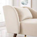 Chaise longue moderne en velours, chaise longue rembourrée avec accoudoir incurvé, canapé-lit de salon pour chambre, bureau, salon