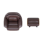Jovan 31.5 Fauteuil inclinable en cuir véritable avec ottoman
