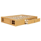 Cadre de lit plateforme Whisen Queen avec 4 tiroirs de rangement et rangement dans le pied de lit