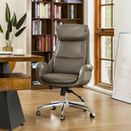 Fauteuil de bureau pivotant réglable en similicuir Glitzhome Mid-century 48 pouces