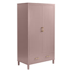 Armoire 2 portes avec tiroir - Mauve poudré