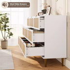 Commode en rotin pour la chambre, meubles à tiroirs grande capacité pour le rangement, adaptés au salon, à l'entrée et à la chambre d'enfant.