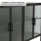 Meuble élégant à 4 portes en verre trempé, 4 portes en verre, étagère réglable