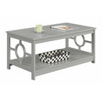 Table basse circulaire avec étagère