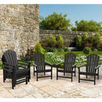 Chaise Adirondack empilable Vrakae de 6 pièces en PEHD résistant aux intempéries pour patio