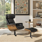 Jovan 31.5 Fauteuil inclinable en cuir véritable avec ottoman