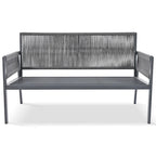 Ensemble de mobilier de patio 4 pièces, ensemble de conversation de jardin extérieur avec table en verre trempé, sièges profonds et coussins épais