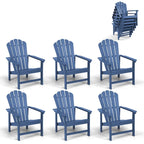 Chaise Adirondack empilable Vrakae de 6 pièces en PEHD résistant aux intempéries pour patio