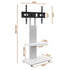 Meuble TV pour téléviseurs de 32 à 75 pouces, Chariot TV mobile à hauteur réglable avec tiroir et roulettes pour salon, chambre, bureaux -ModernLuxe