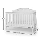 Lit de bébé convertible 4-en-1, se transforme en lit de jour, lit de tout-petit et lit double, 3 positions de matelas, finition sans danger pour bébé