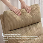 Fauteuil à bascule moderne avec oreiller et poches latérales, pour salon, chambre à coucher