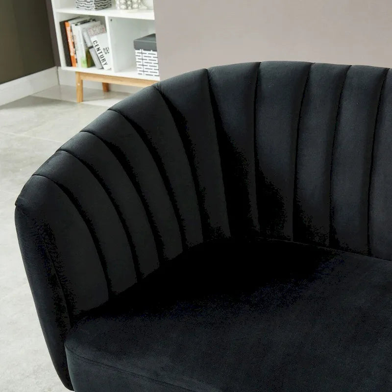 Canapé deux places capitonné en microfibre de velours contemporain Albany par Silver Orchid