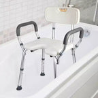 Chaise de douche en U avec dossier, hauteur réglable, chaise de douche d'une capacité de 158 kg pour personnes âgées et handicapées