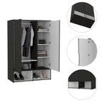 Armoire double rose FM Furniture avec tringle