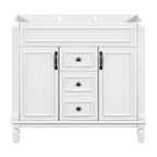 Meuble-lavabo moderne de 36 po avec vasque et armoire à miroir, 2 portes et 2 tiroirs