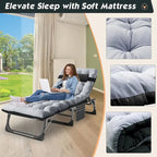Lit de camping pliant épaissi DoCred amélioré avec matelas épais