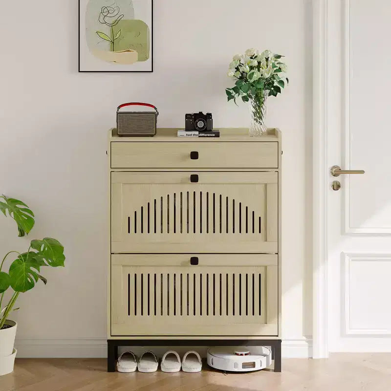 Meuble à chaussures moderne en bois, étagère réglable, design moderne autoportant, pour couloir, salon