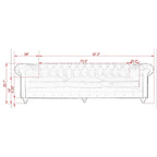 Canapé chesterfield capitonné Pasargad Home Paris Club, marron - 28,7 H x 97,2 L x 39 P