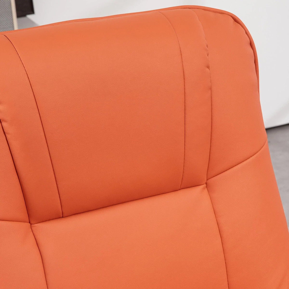Fauteuil inclinable HomCom en similicuir avec base pivotante manuelle réglable et repose-pieds confortable et relaxant