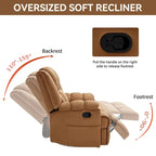 Fauteuil inclinable pivotant et à bascule en tissu Lazy Boy, grand fauteuil berçant manuel rembourré à l’excès avec accoudoirs à coussinet et dossier rembourré