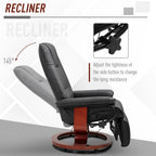 Fauteuil inclinable HomCom en similicuir avec base pivotante manuelle réglable et repose-pieds confortable et relaxant