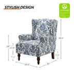 Fauteuil traditionnel à oreilles Gott avec pieds en bois massif par HULALA HOME