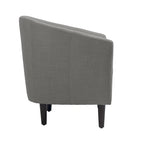Lot de 2 fauteuils club modernes en lin style tonneau