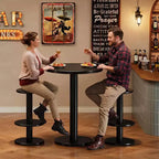 Ensemble table de bar ronde Lantine de 99,06 cm de haut, table de bistrot moderne noire avec 2 tabourets de bar pour cuisine, salon, appartement