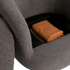 Fauteuil club pivotant rembourré avec rangement, chaise d'appoint moderne pour salon, chambre, bureau ou coin lecture