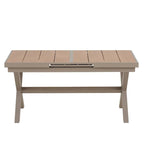 Ensemble de salle à manger extérieur extensible 7 pièces avec table extensible et 6 chaises avec accoudoirs