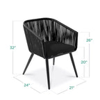 Lot de 2 chaises de salle à manger d'extérieur Best Choice Products, en osier tressé, capacité de 113 kg