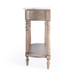 Console plateau marbre – Marron clair / Gris / Noir délavé, Demi-lune, Assemblage 1 personne