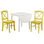 Ensemble de salle à manger 3 pièces avec table à rallonges style cottage rustique
